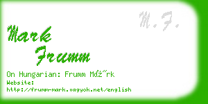 mark frumm business card